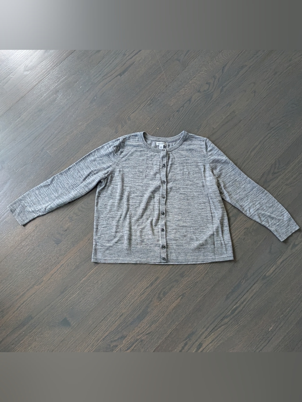 Croft & Barrow Light Gray Button-Front Knit Cardigan, XL